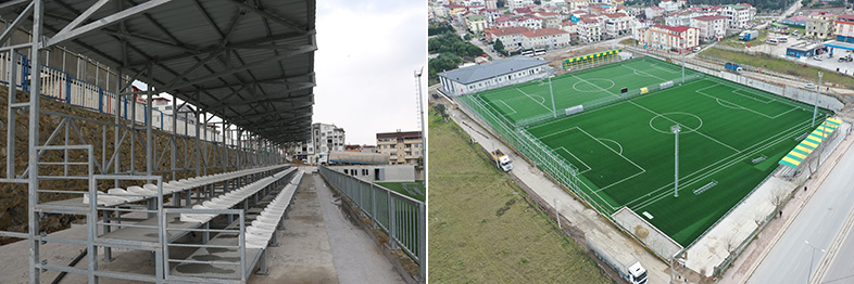 Darıca Nene Hatun Stadı’ndaki doğu sahasının çimleri de tamam