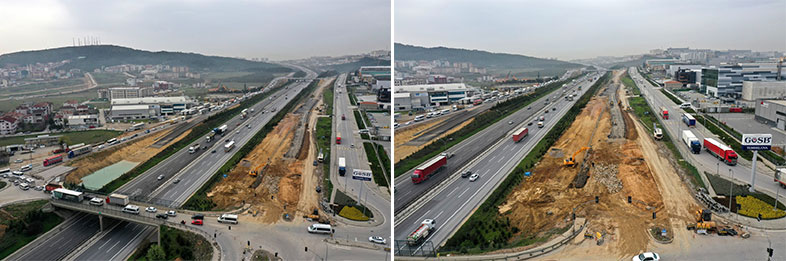 Gebze’deki dev projede çalışmalar Kuzey yan yolda yoğunlaştı